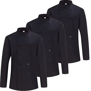 MISEMIYA Pack 3 enheter Kock Herrjacka Kock Herrjacka Hosteleria Uniform 3-842, Svart, S MISEMIYA Pack 3 enheter Kock Herrjacka Kock Herrjacka Hosteleria Uniform 3-842, Svart, S