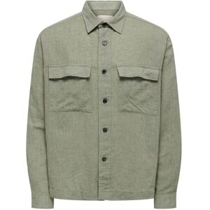Only & Sons Onscaiden Ls Overshirt Linen Blend Noos, träsk, XS Only & Sons Onscaiden Ls Overshirt Linen Blend Noos, träsk, XS
