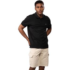 GANT Reg Shield Ss Pique pikétröja för män, svart, 4XL GANT Reg Shield Ss Pique pikétröja för män, svart, 4XL