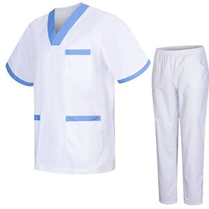 MISEMIYA Sanitär Uniform Unisex Medicinska sanitära uniformer med Vit Byxor 817-8312-VIT, Bänk 8171-2, L MISEMIYA Sanitär Uniform Unisex Medicinska sanitära uniformer med Vit Byxor 817-8312-VIT, Bänk 8171-2, L