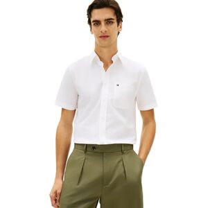 Tommy Hilfiger Herr Light Oxford Solid Ss Bd Skjorta MW0MW42285, Vit, XXL Tommy Hilfiger Herr Light Oxford Solid Ss Bd Skjorta MW0MW42285, Vit, XXL