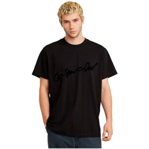 G-STAR Flock G-skript lös vanlig t-shirt, Svart (Dk Black D25148-c336-6484), M G-STAR Flock G-skript lös vanlig t-shirt, Svart (Dk Black D25148-c336-6484), M