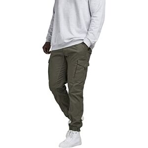 JACK & JONES Cargobyxor för män plus storlek slim tapered fit cargobyxor, OLIVNATT, 48W / 32L JACK & JONES Cargobyxor för män plus storlek slim tapered fit cargobyxor, OLIVNATT, 48W / 32L