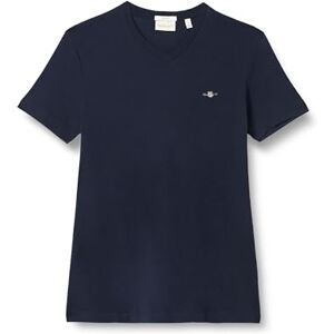 GANT Slim Shield V-hals T-shirt för män, Evening Blue, standard, Kvällsblå, L GANT Slim Shield V-hals T-shirt för män, Evening Blue, standard, Kvällsblå, L