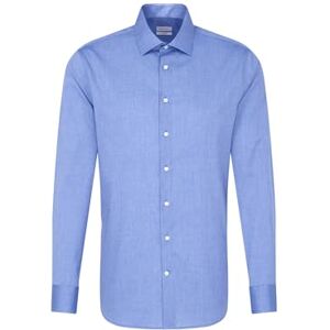 Seidensticker Silkesdekal herr affärströja – formad passform – strykfri – Kent krage – långärmad – 100% bomull, Blå (medelblå 14), 42 Seidensticker Silkesdekal herr affärströja – formad passform – strykfri – Kent krage – långärmad – 100% bomull, Blå (medelblå 14), 42