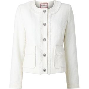 Joe Browns damjacka utan krage fransad kant tweed ull blandning jacka, Grädde, 34 Joe Browns damjacka utan krage fransad kant tweed ull blandning jacka, Grädde, 34