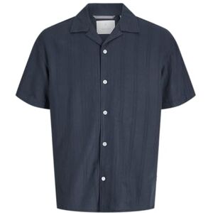 JACK & JONES Jprccmontana Dobby Resort S/S Shirt Sn, blå nätter, XL JACK & JONES Jprccmontana Dobby Resort S/S Shirt Sn, blå nätter, XL
