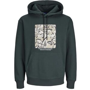 JACK & JONES Jorvesterbro Newton Boxfront Sweat Bf Sweatshirt med huva, Forest River, S JACK & JONES Jorvesterbro Newton Boxfront Sweat Bf Sweatshirt med huva, Forest River, S