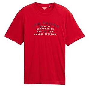TOM TAILOR 1049334 T-shirt, 12830-Samba röd, XS herr, 12830 Samba röd, XS TOM TAILOR 1049334 T-shirt, 12830-Samba röd, XS herr, 12830 Samba röd, XS
