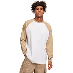 Urban Classics Ekologisk överdimensionerad raglan långärmad t-shirt, vit/grön, 3XL Urban Classics Ekologisk överdimensionerad raglan långärmad t-shirt, vit/grön, 3XL