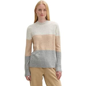 TOM TAILOR Denim damtröja, 36779 – Grå beige färgblock, XXL TOM TAILOR Denim damtröja, 36779 – Grå beige färgblock, XXL