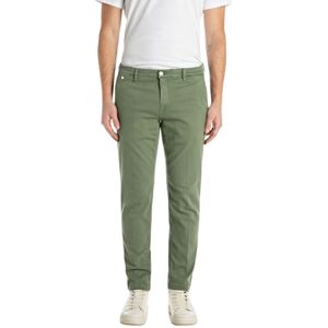 Replay Män, normal passform, chinos jeans, Benni Hyperchino Color Xlite, 850 militärgrön, 36W / 34L Replay Män, normal passform, chinos jeans, Benni Hyperchino Color Xlite, 850 militärgrön, 36W / 34L
