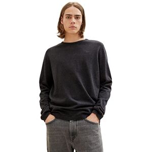 TOM TAILOR Denim Tröja för män, 10617 Svart grå melerad, S TOM TAILOR Denim Tröja för män, 10617 Svart grå melerad, S