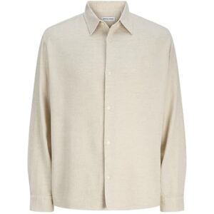 JACK & JONES Jjleo Jacquard Shirt Ls, Moonbeam, M JACK & JONES Jjleo Jacquard Shirt Ls, Moonbeam, M
