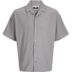 JACK & JONES Jcohorizon Plisse Resort Shirt Ss, Grå flanell, M JACK & JONES Jcohorizon Plisse Resort Shirt Ss, Grå flanell, M