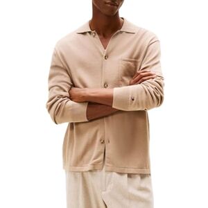 Tommy Hilfiger herr Essential bomull LS Over Shirt MW0MW40432 andra tröjor, beige, L, Beige (kustbrungrått), L Tommy Hilfiger herr Essential bomull LS Over Shirt MW0MW40432 andra tröjor, beige, L, Beige (kustbrungrått), L