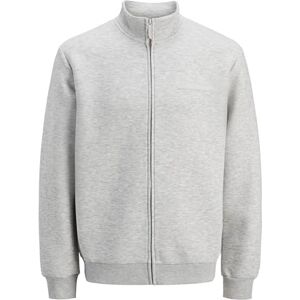 JACK & JONES Jcofusion Scuba Sweat Zip High Neck Noos, Ljusgrå melange, M JACK & JONES Jcofusion Scuba Sweat Zip High Neck Noos, Ljusgrå melange, M