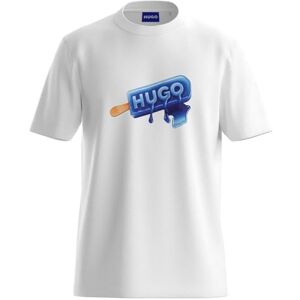 HUGO T-shirt för män, Vit 100, L HUGO T-shirt för män, Vit 100, L