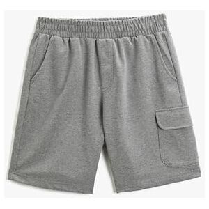 Koton Herr överdimensionerad cargo, elastisk midja, ficka, detaljerade shorts, Grå melerad (grm), S Koton Herr överdimensionerad cargo, elastisk midja, ficka, detaljerade shorts, Grå melerad (grm), S