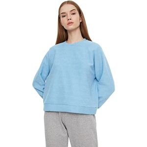 Trendyol Polyester Sweatshirt Blå Normal XS Blå, BLÅ Trendyol Polyester Sweatshirt Blå Normal XS Blå, BLÅ