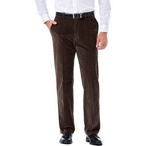 Haggar manchesterbyxor för män, expanderbar midja, klassisk och rak passform, platta främre byxor ledig, Brun, 44W x 29L Haggar manchesterbyxor för män, expanderbar midja, klassisk och rak passform, platta främre byxor ledig, Brun, 44W x 29L