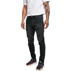 Urban Classics Heavy Destroyed Slim Fit Jeans byxor, realblk heavy destroyed washed, 32-36 Urban Classics Heavy Destroyed Slim Fit Jeans byxor, realblk heavy destroyed washed, 32-36