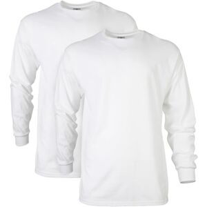Gildan Herr Ultra Cotton Långärmad T-shirt (förpackning med 2), Vit (2-pack), 3XL Gildan Herr Ultra Cotton Långärmad T-shirt (förpackning med 2), Vit (2-pack), 3XL
