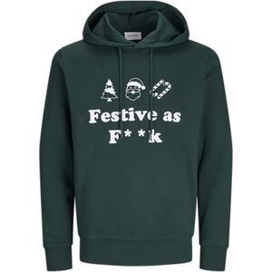 JACK & JONES JACK&JONES Jjxmas One Color Funny Sweat Hood, Scarab, S JACK & JONES JACK&JONES Jjxmas One Color Funny Sweat Hood, Scarab, S