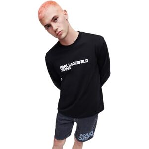 KARL LAGERFELD JEANS , Herr, Vanlig Långärm Essential Logo T-Shirt, Regular Fit, Svart, XS KARL LAGERFELD JEANS , Herr, Vanlig Långärm Essential Logo T-Shirt, Regular Fit, Svart, XS