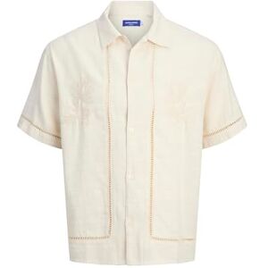 JACK & JONES Jorgreenwich Emb Shirt Ss, Antik vit, XXL JACK & JONES Jorgreenwich Emb Shirt Ss, Antik vit, XXL