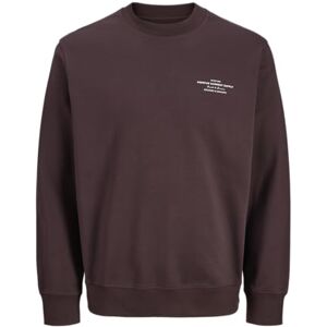 JACK & JONES Jprblachad branding sweat crew neck Ln, Choklad plommon, XS JACK & JONES Jprblachad branding sweat crew neck Ln, Choklad plommon, XS