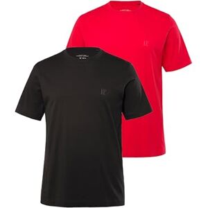 JP 1880 , män, stora storlekar, t-shirts, 2-pack, röd, 4XL JP 1880 , män, stora storlekar, t-shirts, 2-pack, röd, 4XL