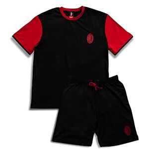hermet Milan, herrpyjamas i bomull, kortärmad t-shirt och byxor, herrpyjamas lätt sommarbomull, 100% bomullsjersey, röd och svart, storlek M, Svart och röd, M hermet Milan, herrpyjamas i bomull, kortärmad t-shirt och byxor, herrpyjamas lätt sommarbomull, 100% bomullsjersey, röd och svart, storlek M, Svart och röd, M