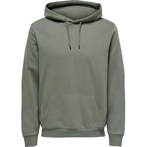 Only & Sons Man huvtröja enfärgad, Castor Gray, M Only & Sons Man huvtröja enfärgad, Castor Gray, M