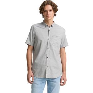 TOM TAILOR Denim herrskjorta, 37873 – kritgrå struktur, XL TOM TAILOR Denim herrskjorta, 37873 – kritgrå struktur, XL