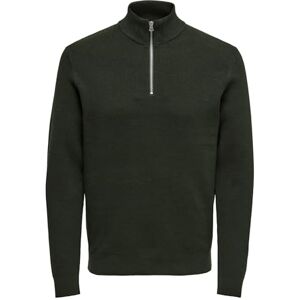 Only & Sons Herr ONSPHIL REG 12 bomull halv dragkedja stickad NOOS tröja, rusin, S, Russin, S Only & Sons Herr ONSPHIL REG 12 bomull halv dragkedja stickad NOOS tröja, rusin, S, Russin, S