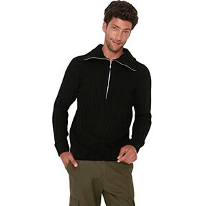 Trendyol man normal bas hög hals stickad tröja, Schwarz, S Trendyol man normal bas hög hals stickad tröja, Schwarz, S