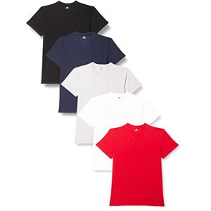 Lower East T-shirt med V-ringning i 100 % bomull, Herr, Svart/grön/marinblå/röd/grå/gråmelange/vit (10-pack), L Lower East T-shirt med V-ringning i 100 % bomull, Herr, Svart/grön/marinblå/röd/grå/gråmelange/vit (10-pack), L