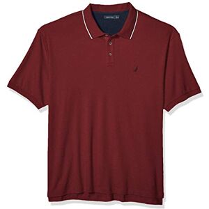 Nautica Herr klassisk passform kortärmad dubbel tippad krage pikétröja, Barolo, 1X Nautica Herr klassisk passform kortärmad dubbel tippad krage pikétröja, Barolo, 1X
