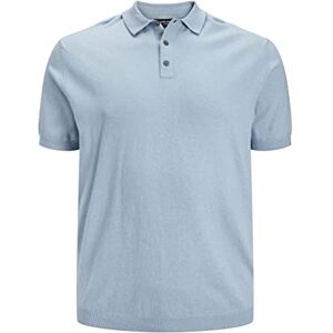 JACK & JONES PLUS Male JPREMIL Knit Polo S/S SN PLS stickad tröja, Niagara Mist, 5XL, niagara mist, 5XL JACK & JONES PLUS Male JPREMIL Knit Polo S/S SN PLS stickad tröja, Niagara Mist, 5XL, niagara mist, 5XL
