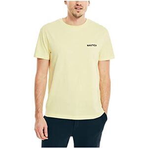 Nautica Kortärmad T-shirt med rund hals för män, Majs fast, L Nautica Kortärmad T-shirt med rund hals för män, Majs fast, L