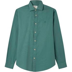 Springfield Struktur Lätt Oxford Skjorta med Träd Broderi Och Pärlemor Knappar, Grön, S Springfield Struktur Lätt Oxford Skjorta med Träd Broderi Och Pärlemor Knappar, Grön, S