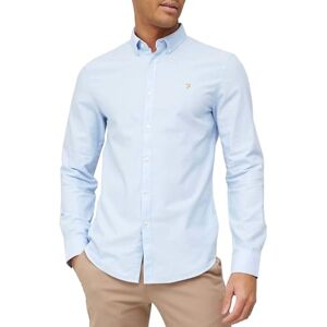 Farah mäns Brewer Slim Fit Oxford skjorta i bomull, Himmelsblått, M Farah mäns Brewer Slim Fit Oxford skjorta i bomull, Himmelsblått, M