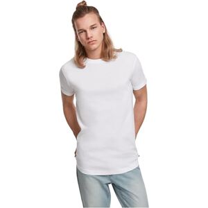 Urban Classics Herr kort formad turn up T-shirt, Vit (vit 00220), L Urban Classics Herr kort formad turn up T-shirt, Vit (vit 00220), L