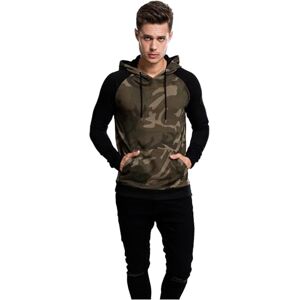 Urban Classics Herr kamouflage kontrast raglan huvtröja med huva Urban Classics Herr kamouflage kontrast raglan huvtröja med huva