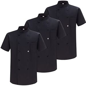 MISEMIYA Pack 3 enheter Kock Herrjacka Kock Herrjacka Hosteleria Uniform 3-8421B, Svart, 4XL MISEMIYA Pack 3 enheter Kock Herrjacka Kock Herrjacka Hosteleria Uniform 3-8421B, Svart, 4XL