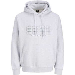 JACK & JONES Jcofusion branding sweat Hood, Vit melange, S JACK & JONES Jcofusion branding sweat Hood, Vit melange, S