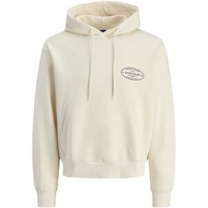 JACK & JONES Joryork Graphic Sweat Hood, Antik vit, S JACK & JONES Joryork Graphic Sweat Hood, Antik vit, S