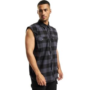 Brandit Herr kontrolltröja ärmlös skjorta, Svart-grå, 3XL Brandit Herr kontrolltröja ärmlös skjorta, Svart-grå, 3XL