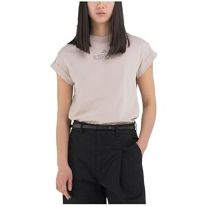 Replay T-shirt med normal passform, kortärmad, ren logotypkollektion, 893 ljusbeige, XS Replay T-shirt med normal passform, kortärmad, ren logotypkollektion, 893 ljusbeige, XS